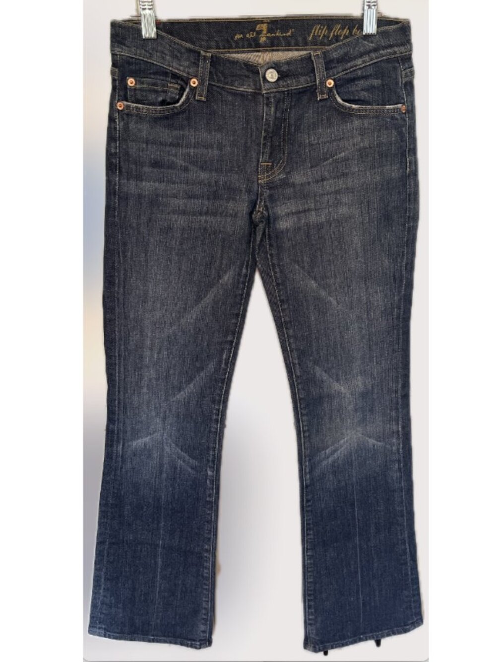 7 For All Mankind Flip Flop Flare jeans in a dark blue wash Sz 27